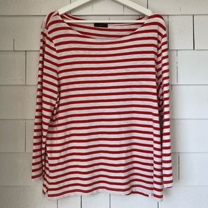 J. CREW. Red and white striped shirt.